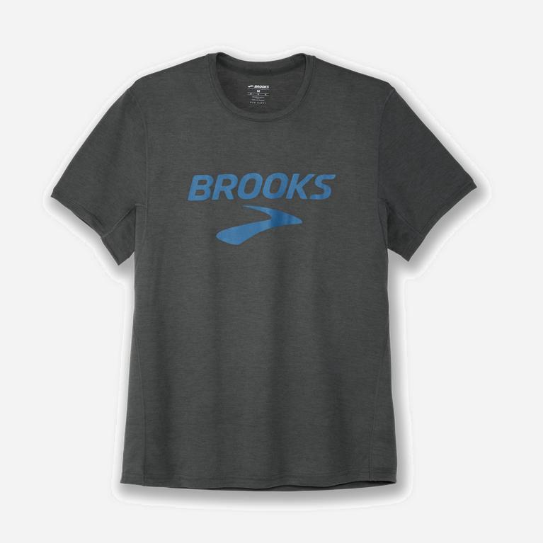 Brooks Distance Graphic Hardloopshirt voor Heren Donker/Grijs (NXBYE-1956)